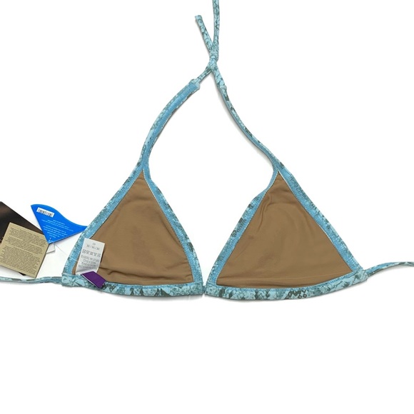 Blue Snakeskin Halter Bikini Top - Picture 4 of 7